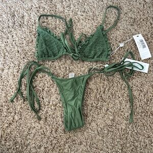 Frankie’s Bikinis Green Bikini Set